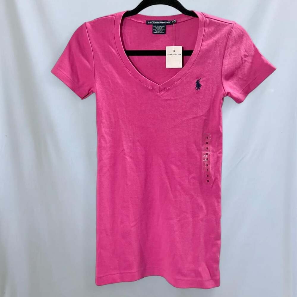 Ralph Lauren Sport Belmont PK V-Neck T-Shirt Pink